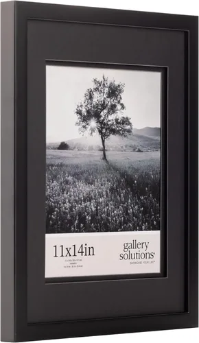 Miniatura 3 de Gallery Solutions - Marco de pared de madera negra de 14 x 18 pulgadas - Calidad premium - Soporte de pared rectangular - Diseño clásico para fotos