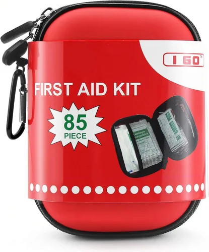 Miniatura 7 de I GO Kit de primeros auxilios compacto de 85 piezas, pequeño kit de supervivencia de emergencia personal para viajes, senderismo, camping, Verde