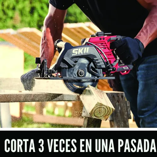 Miniatura 5 de SKIL 2x20V PWR CORE 20 Kit de sierra circular sin escobillas de 7-1/4 pulgadas con mango trasero incluye dos baterías de 5.0Ah y cargador de salto