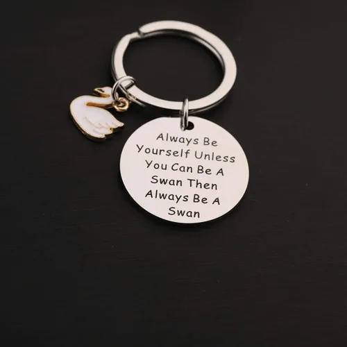 Miniatura 5 de ENSIANTH Llavero de cisne, regalo de cisne, diseño de cisne, regalo inspirador, joyería positiva de animales