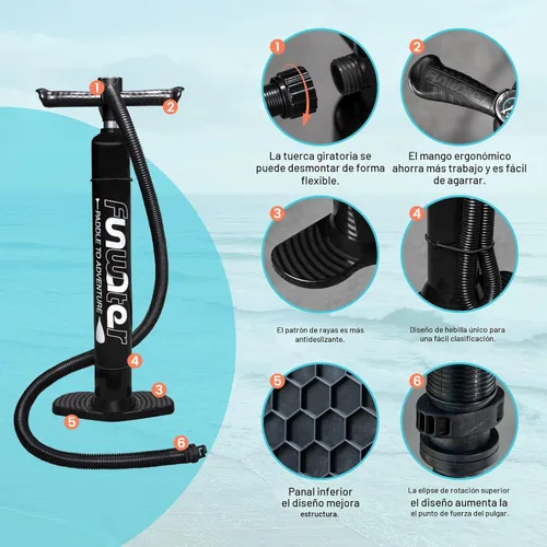 Miniatura 7 de FunWater 8'/10'/10'6"/11'6" Inflatable Stand Up Paddle Board with Premium SUP Paddleboard Accessories, Wide Stable Anti-Slip EVA Deck,Paddle Boards