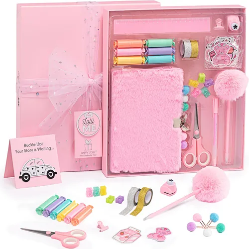 HAPPY LOLLI Pink LolliME - Kit de diario de bricolaje para adolescentes y niñas de 8 a 14 años, regalo de cumpleaños, juego de diario con cerradura