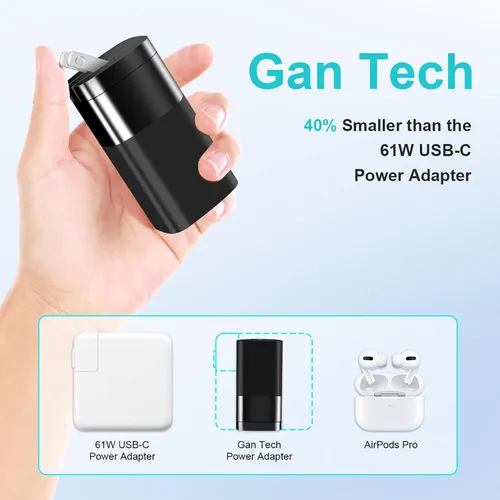 Miniatura 3 de Sisyphy GaN-001US - Cargador USB C GaNk para tablets Surface de 65 W, con superficie de nailon de 6 pies a cable USB C, compatible con Microsoft