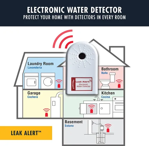 Miniatura 3 de Zircon - Detector de fugas de agua electrónico con alarma y sensor de inundación con alarma de 90dB de audio y alarmas duales de fuga, 1 paquete