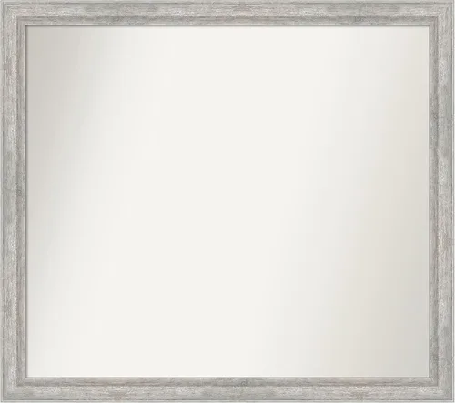 Miniatura 450 de Amanti Art Espejo de baño plateado para sobre fregadero, 23 x 23 pulgadas, espejo cuadrado plateado en ángulo, marco de madera moderno medio, se