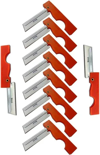 Maquinilla de afeitar plegable (paquete de 10) para kits de supervivencia y primeros auxilios Naranja