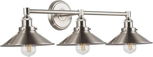 Miniatura 7 de Linea di Liara Andante - Lámpara de tocador de baño con 2 luces, industrial, dorada y negra mate, lámpara sobre espejo, luces de tocador de casa