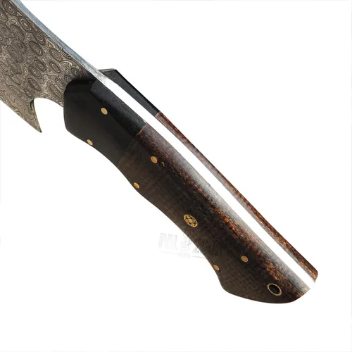 Miniatura 7 de Cuchillo de acero de Damasco hecho a mano de 12 pulgadas Chopper Edc - Cuchilla con funda - Mppn-8667