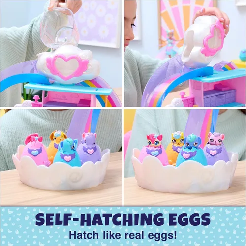 Miniatura 2 de Hatchimals Alive! Juego de vivero y guardería con 4 mini figuras en huevos autoeclosivos, 13 accesorios, juguetes para niños para niñas y niños a
