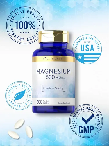 Miniatura 6 de Carlyle Óxido de magnesio 500 mg 300 cápsulas recubiertas Suplemento vegetariano, sin OMG y sin gluten
