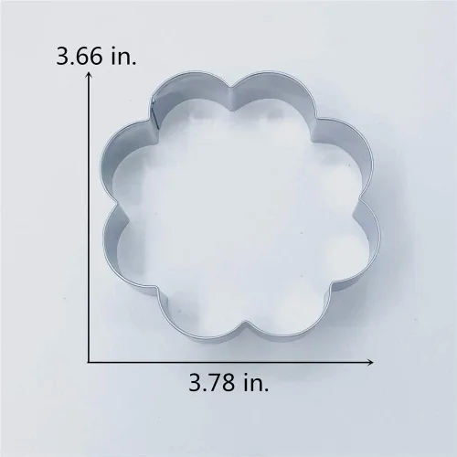 Miniatura 2 de LILIAO Cortador de galletas de flores con borde festoneado, cortador de galletas de fondant, 3.8 x 3.7 pulgadas, acero inoxidable