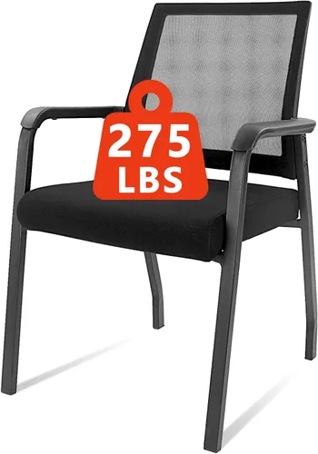 KLASIKA Silla de escritorio sin ruedas, sillas de oficina para huéspedes con soporte lumbar y malla de respaldo medio, serie de rejilla de aire