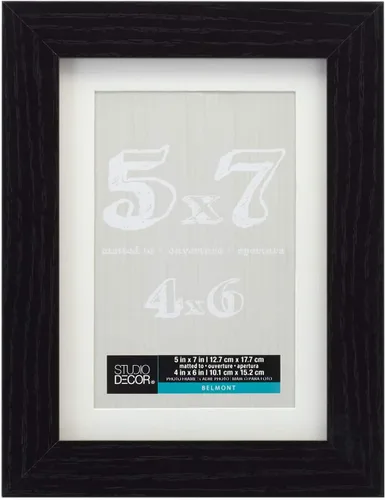 Miniatura 3 de Studio Decor Belmont portarretratos negro de 5 x 7 pulgadas con paspartú de 4 x 6 pulgadas, accesorios para colgar prefijados, pantalla horizontal