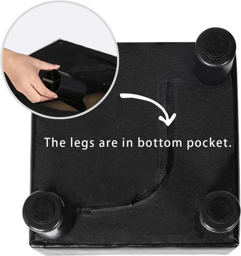 Miniatura 6 de Joveco Taburete pequeño otomano, reposapiés cuadrado de piel sintética con patas antideslizantes, reposapiés para sofá, asiento adicional para sala
