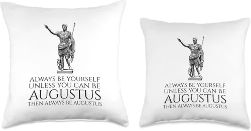 Miniatura 3 de Ancient Rome Emperor Augustus Gifts Ancient Rome-Always Be Yourself A less You Can Be Augustus Throw Pillow (16 x 16 pulgadas), multicolor