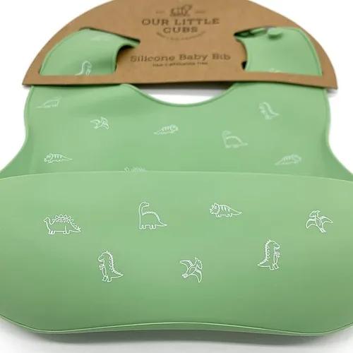 Miniatura 2 de Baberos de silicona para bebés, ajuste ajustable, babero impermeable, suministros de alimentación para bebés