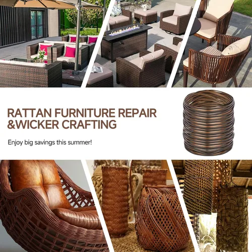 Miniatura 7 de Kit de reparación de mimbre, material sintético de ratán en relieve, suministros de material de vinilo plástico impermeable para muebles de jardín