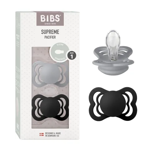 Miniatura 19 de BIBS Supreme Chupete para Bebé Paquete de 2 Hecho en Dinamarca Chupete Tranquilizador Sin BPA, Pezón Simétrico. Silicona, Talla 1 (0-6 Meses)