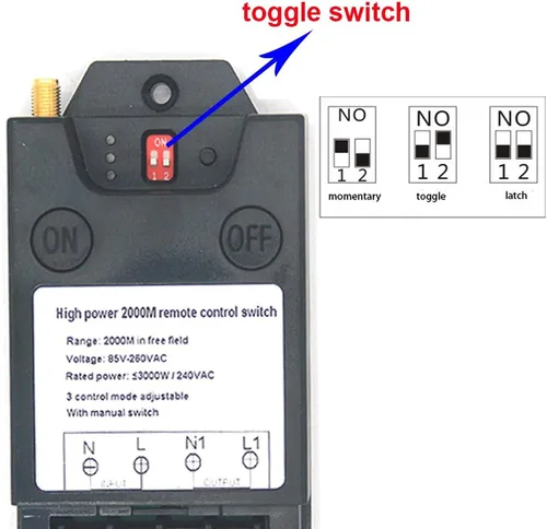 Miniatura 2 de Interruptor de control remoto inalámbrico de larga distancia de 6,561.7 ft de alta potencia Bomba de agua Iluminación de motor Interruptor