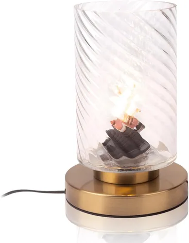 Miniatura 9 de Lámpara de mesa pequeña de mediados de siglo, lámpara de escritorio de cristal verde, lámpara de escritorio larga cilíndrica con forma de vidrio