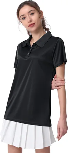 Miniatura 3 de Camiseta polo para mujer, camiseta de golf Dry Fit que absorbe la humedad, manga corta, deportiva, ropa deportiva, cuello con botones, entrenamiento