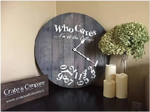 Reloj de pared de madera rústica personalizado de 10 pulgadas, silencioso sin tictac, funciona con pilas, para sala de estar, dormitorio, cocina, En