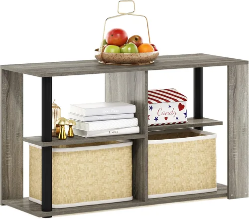 Miniatura 16 de Furinno Mesa de centro de diseño simple, nogal oscuro