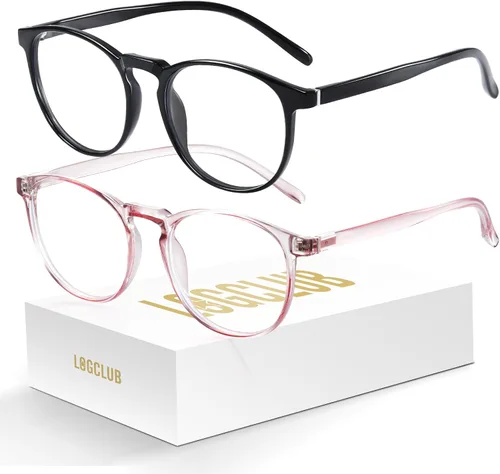 Miniatura 9 de Gafas de luz azul para mujer/hombre, gafas de bloqueo de luz azul, gafas de computadora redondas retro antifatiga ocular L31blacktou