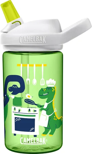 Miniatura 12 de CamelBak Eddy+ Kids Water Bottle with Bite Valve Straw, Leak‑Resistant Easy‑Sip Design for Everyday Hydration, 14oz Kids Monstruos de Skate