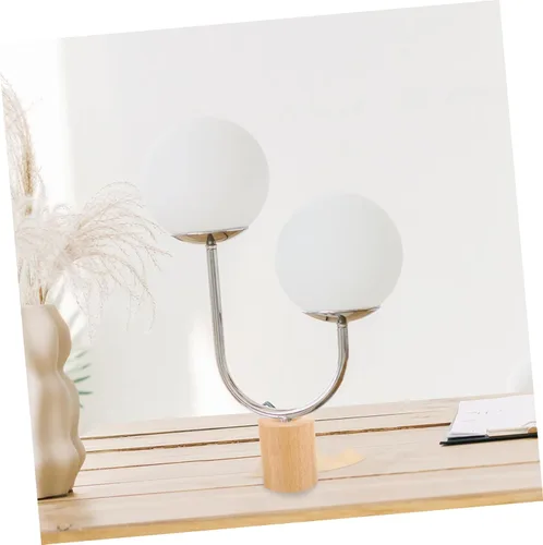Miniatura 2 de DOITOOL Lámpara de mesa de madera Base Base Cilindro Diseño Moderno Lámpara Soporte Luz de noche para escritorio