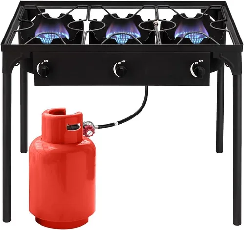 Miniatura 9 de Henf Estufa de campamento para exteriores, cocina portátil de gas propano de alta presión con regulador ajustable de 0-20 PSI, patas ajustables