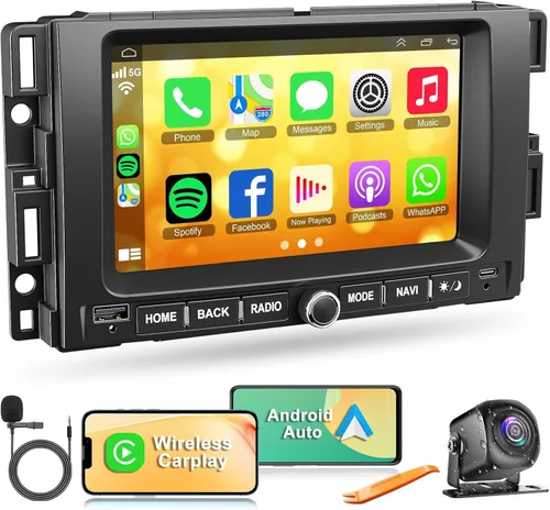 Radio de coche 4G+64G Android 13 para Chevy Silverado GMC Sierra Buick Enclave Yukon, estéreo de coche con pantalla táctil IPS de 7" incorporada GPS
