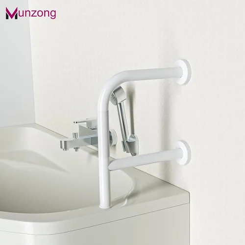 Miniatura 3 de Munzong - Barra de seguridad para bañera con doble agarre, barra de agarre antideslizante en forma de F de 16 pulgadas para personas mayores
