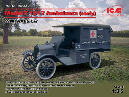 Miniatura 7 de ICM ICM35665 1:35-Modelo T 1917 Ambulancia, WWI AAFS Car