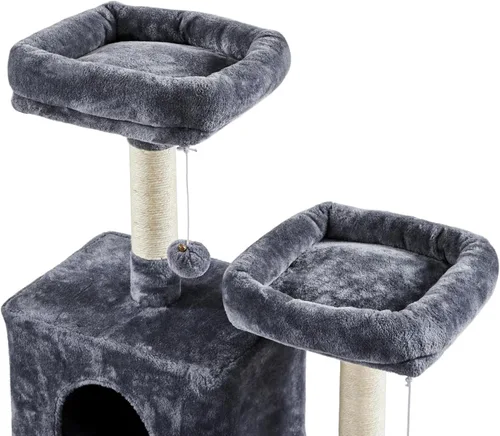 Miniatura 4 de Topeakmart Torre grande para gatos de 71.5 pulgadas para gatos de interior, muebles para gatos de varios niveles con condominios, perchas, canasta