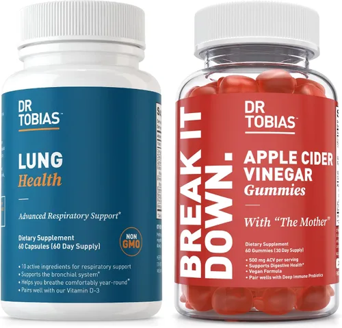 Dr. Tobias Gomitas de vinagre de sidra de manzana y salud pulmonar - Apoya la limpieza pulmonar y la fórmula de desintoxicación, apoya la salud