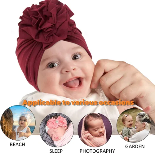 Miniatura 6 de Turbante para bebé, sombrero de niña, turbante para niñas pequeñas, sombreros turbantes para bebés y niñas pequeñas con gorro de lazo
