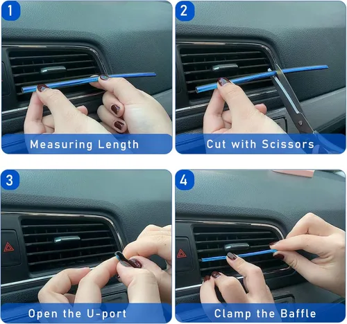 Miniatura 3 de Kewucn 20 PCS Tiras Decorativas para Rejillas de Aire Acondicionado de Coche, Impermeables y Flexibles para Decoración de Rejillas de Aire de Coche