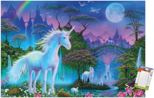 Miniatura 13 de Trends International Póster de pared de Unicorn Meadow, 14.725 x 22.375 pulgadas, versión enmarcada de madera de granero