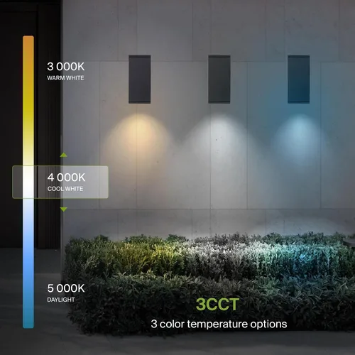 Miniatura 4 de ASD Lámpara de pared LED cuadrada de 1 luz para exteriores del anochecer al amanecer, 9 W, 1000 lúmenes, 3000 K-5000 K, 120 V, cilíndrica hacia