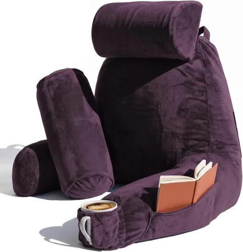 Miniatura 31 de Nestl Almohada de lectura para niños y adolescentes con espuma viscoelástica triturada, almohadas de respaldo para leer, ver y jugar, uso