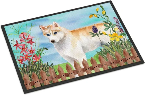 Miniatura 182 de Caroline's Treasures CK1311MAT Cavalier Spaniel Poinsettas - Felpudo de 18 x 27 pulgadas, tapete para puerta delantera, interior y exterior