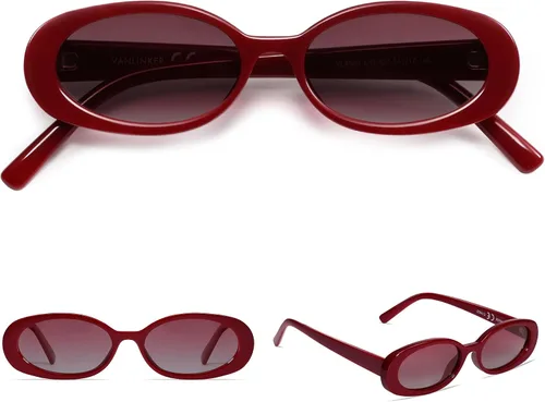 Miniatura 2 de VANLINKER Polarized Retro Oval Sunglasses for Women and Men Small 90s Style VL9580