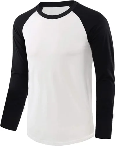 Miniatura 11 de Camisetas de béisbol deportivas básicas de algodón suave de manga larga raglán 3/4 para hombre