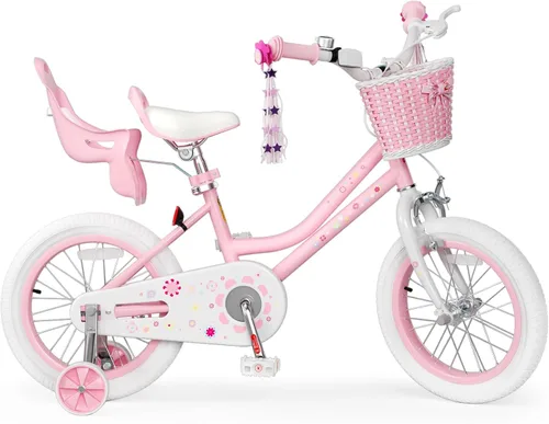 Miniatura 16 de KORIMEFA Bicicleta para niñas de 2 a 12 años, 12, 14, 16, 20 pulgadas, bicicleta para niños pequeños con ruedas de entrenamiento, bicicleta
