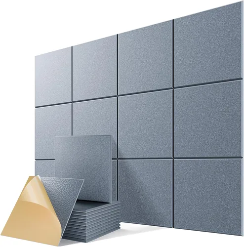 Miniatura 37 de Paquete de 6 paneles acústicos autoadhesivos, paneles de espuma de alta densidad a prueba de sonido de 12 x 12 x 0.4 pulgadas para paredes, paneles