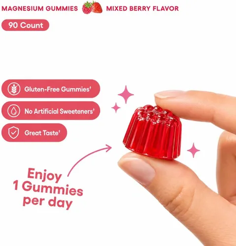Miniatura 3 de Gomitas de magnesio L-treonato – con vitamina D, K2 y aceite de pescado Omega-3 – Salud cerebral, memoria y apoyo para el sueño, sin OMG, sabor a