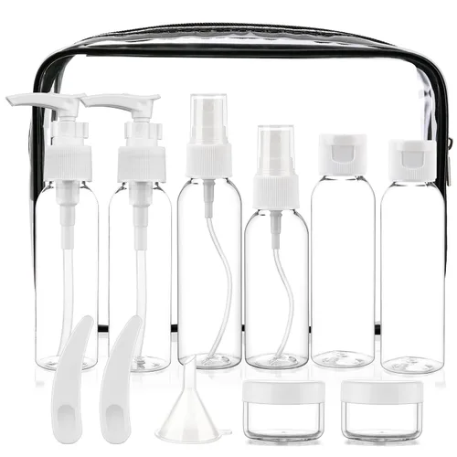 Miniatura 10 de Cosywell Botellas de tamaño de viaje para artículos de tocador, paquete de 13 botellas de aseo aprobadas por la TSA de 2 onzas, kit de viaje a