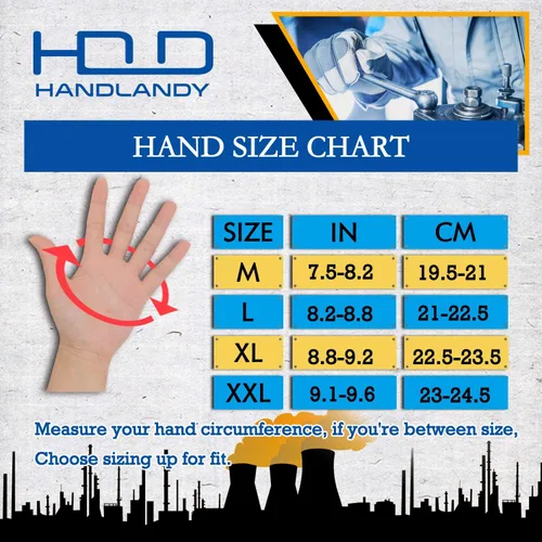 Miniatura 6 de HANDLANDY Guantes de trabajo para hombre y mujer, guantes de trabajo de mecánicos de uso general con pantalla táctil, guantes de trabajo flexibles