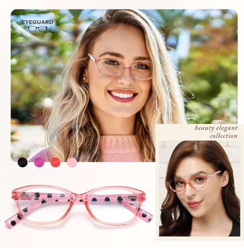 Miniatura 2 de EYEGUARD - Gafas de lectura con lunares de moda para mujer, 4 pares con bisagra de resorte